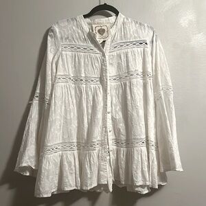💗Z&L eyelet white blouse size S regencycore